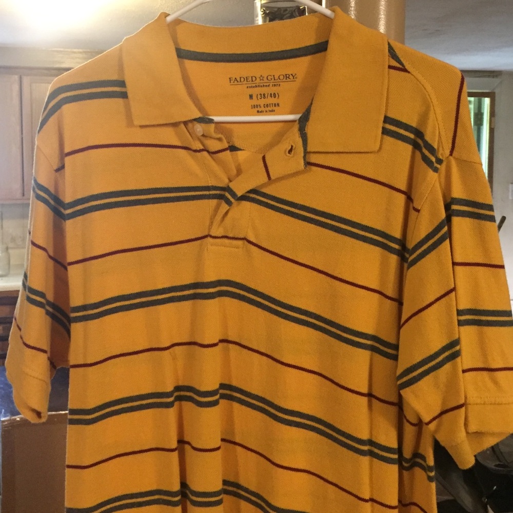 Faded Glory Medium Polo Shirt (38/40) w/ Stripes